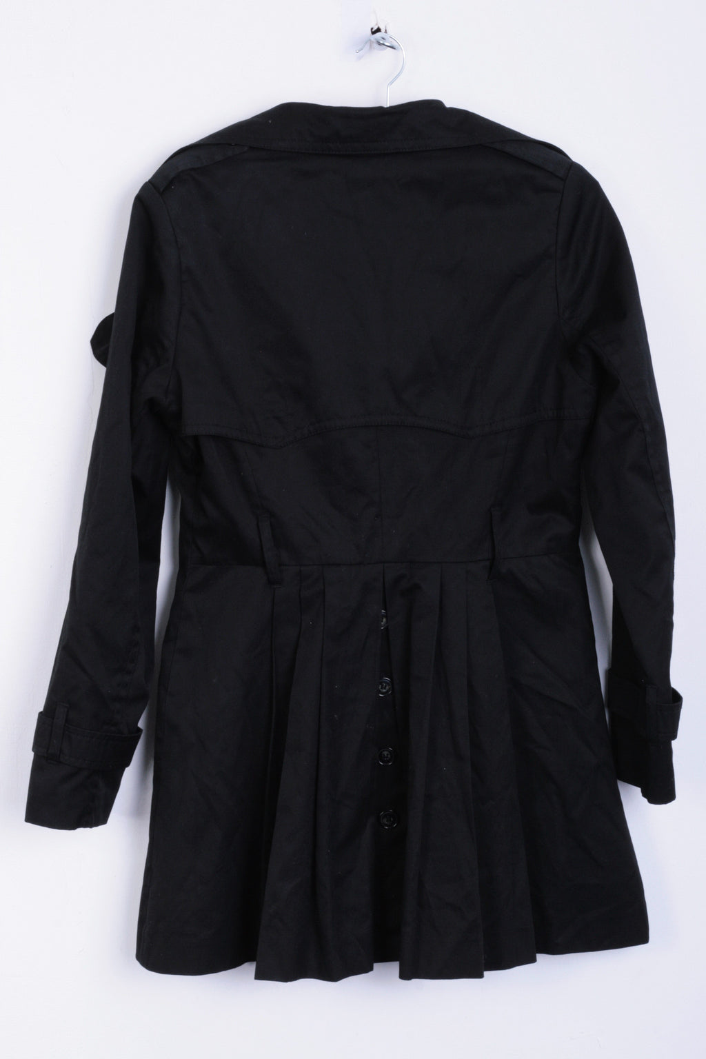 H&M Womens M Jacket Coat Black Long Single Breasted - RetrospectClothes