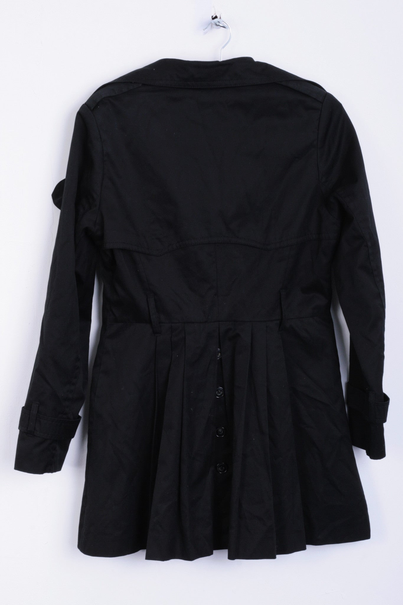 H&M Womens M Jacket Coat Black Long Single Breasted - RetrospectClothes