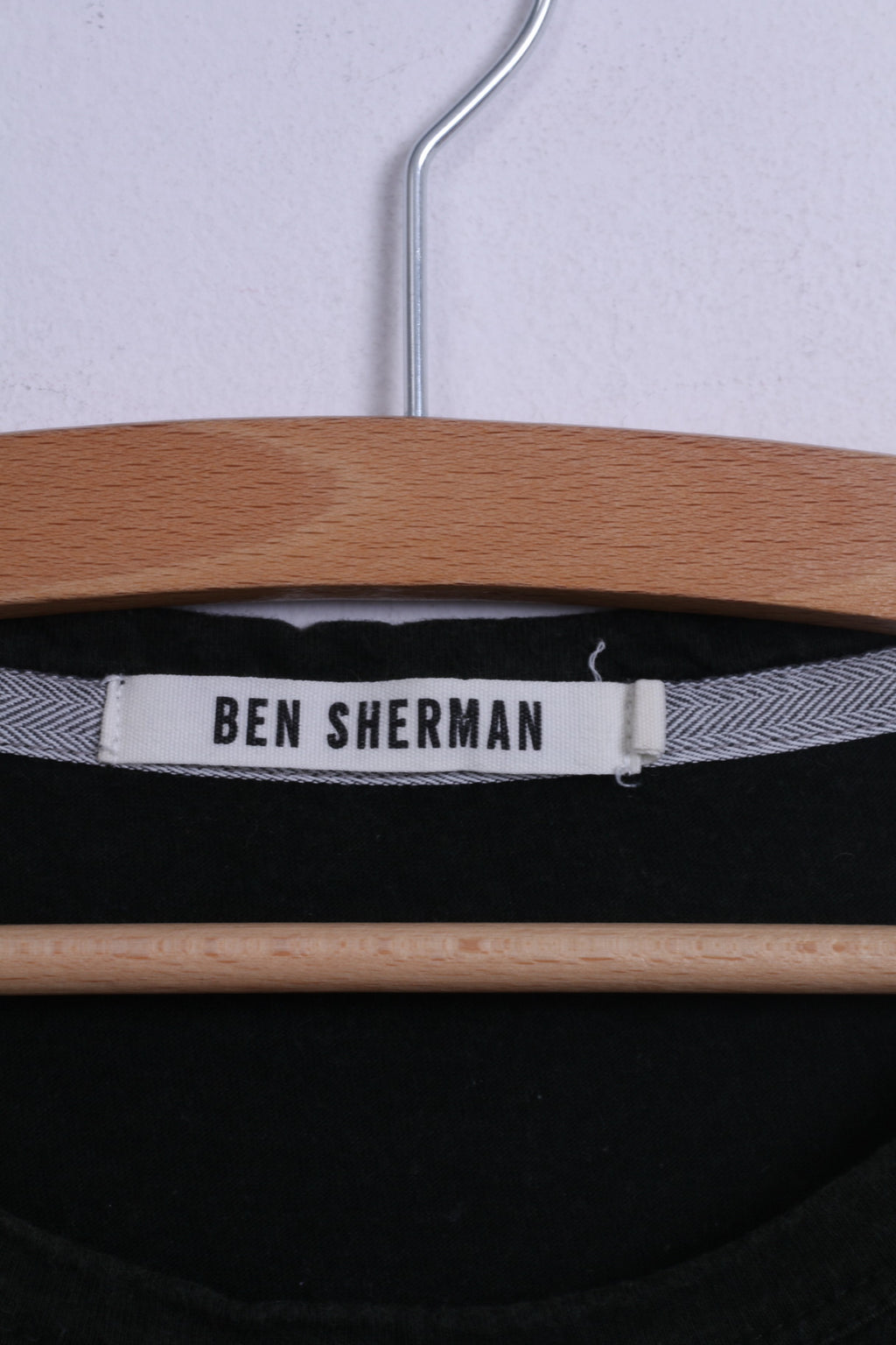Ben Sherman Men M T-Shirt Dark Green Cotton Printed Graphic Top