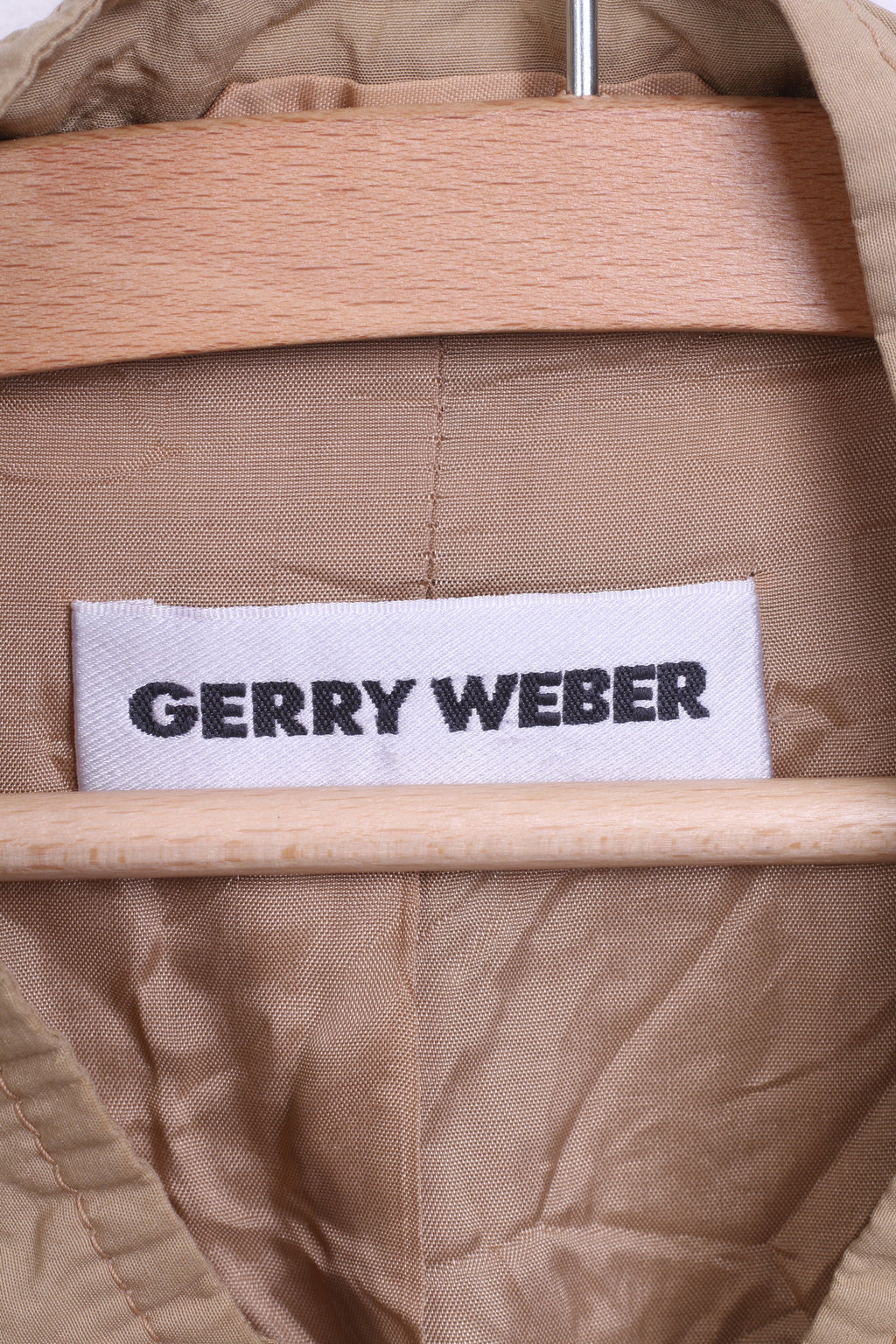 Gerry Weber Womens M Jacket Beige Shoulder Pads Tracksuit Top - RetrospectClothes