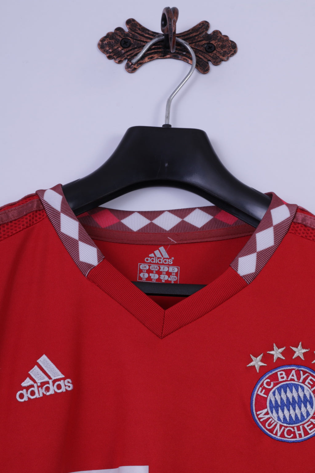 Adidas Womens 10 M Shirt rouge Bayern Munchen Football #7 Ribéry Jersey Top