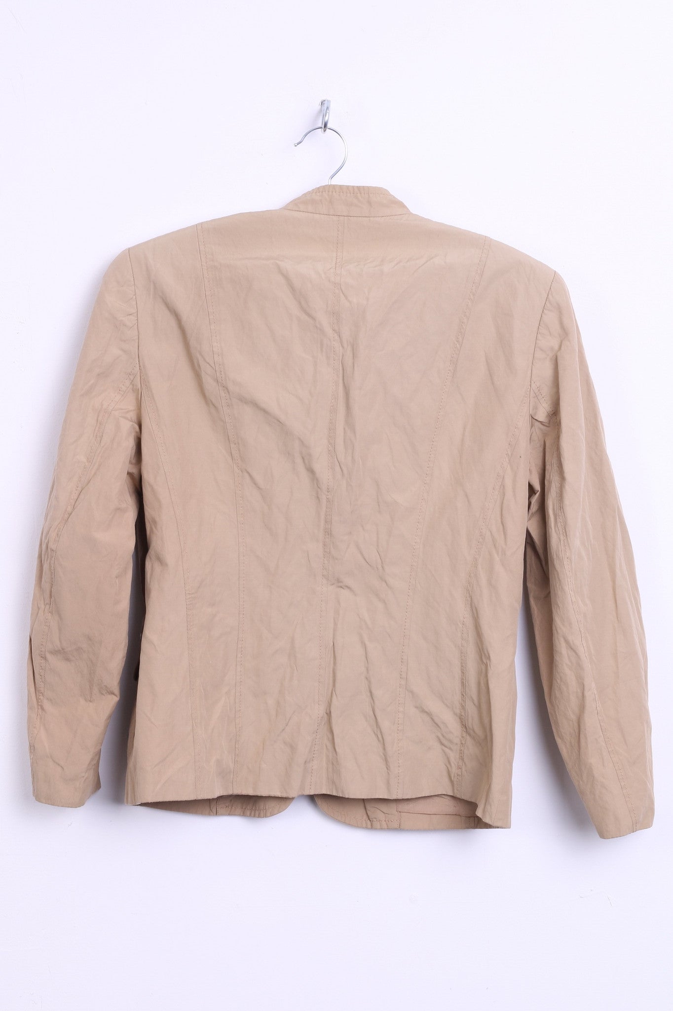 Gerry Weber Womens M Jacket Beige Shoulder Pads Tracksuit Top - RetrospectClothes