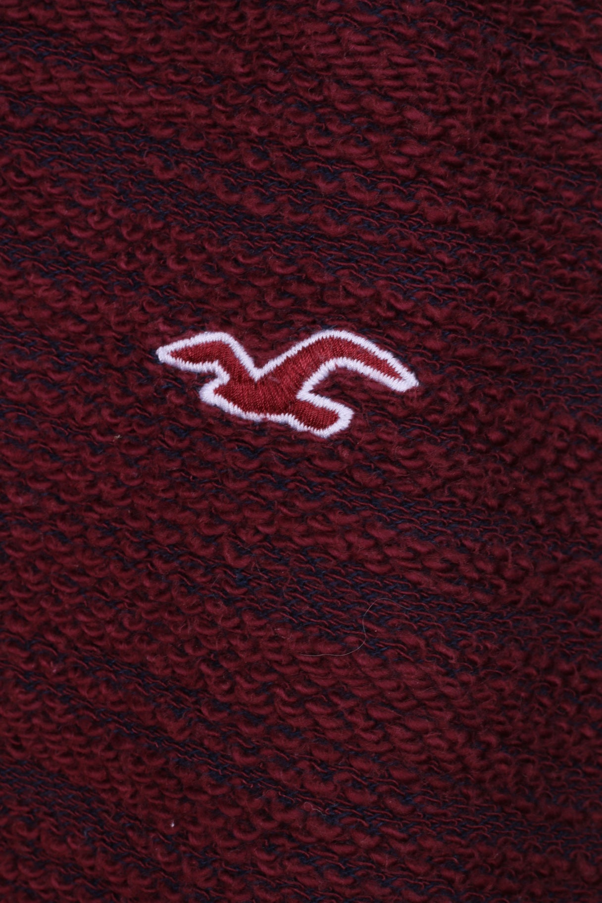 Hollister California Mens L Sweater Crew Neck Burgundy Jumper Cotton Top