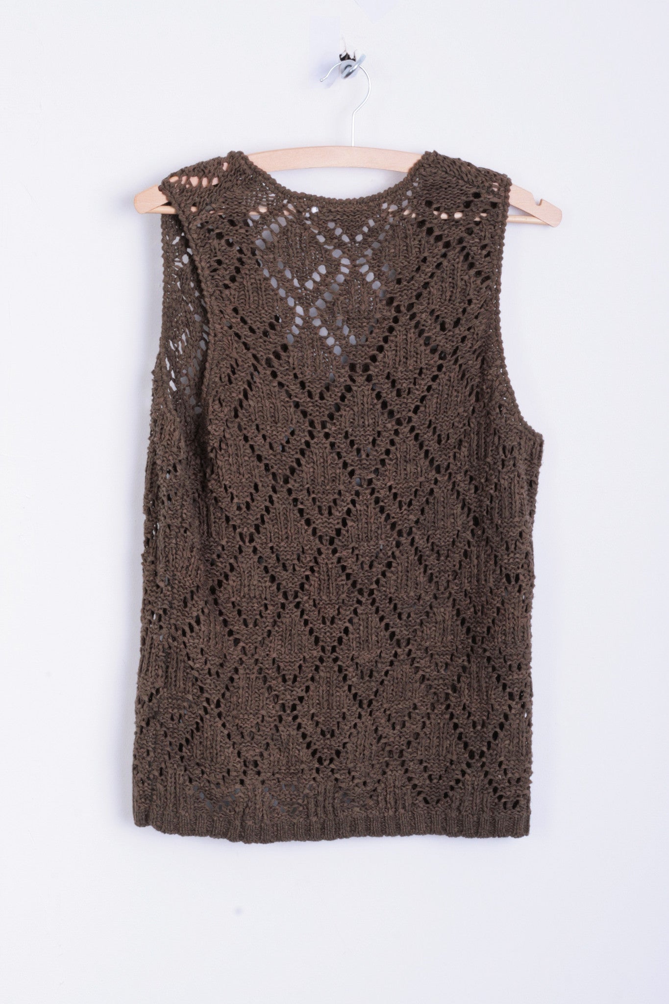 Biba Womens 3 M Sleeveless Brown Knitted Top Vest Retro - RetrospectClothes