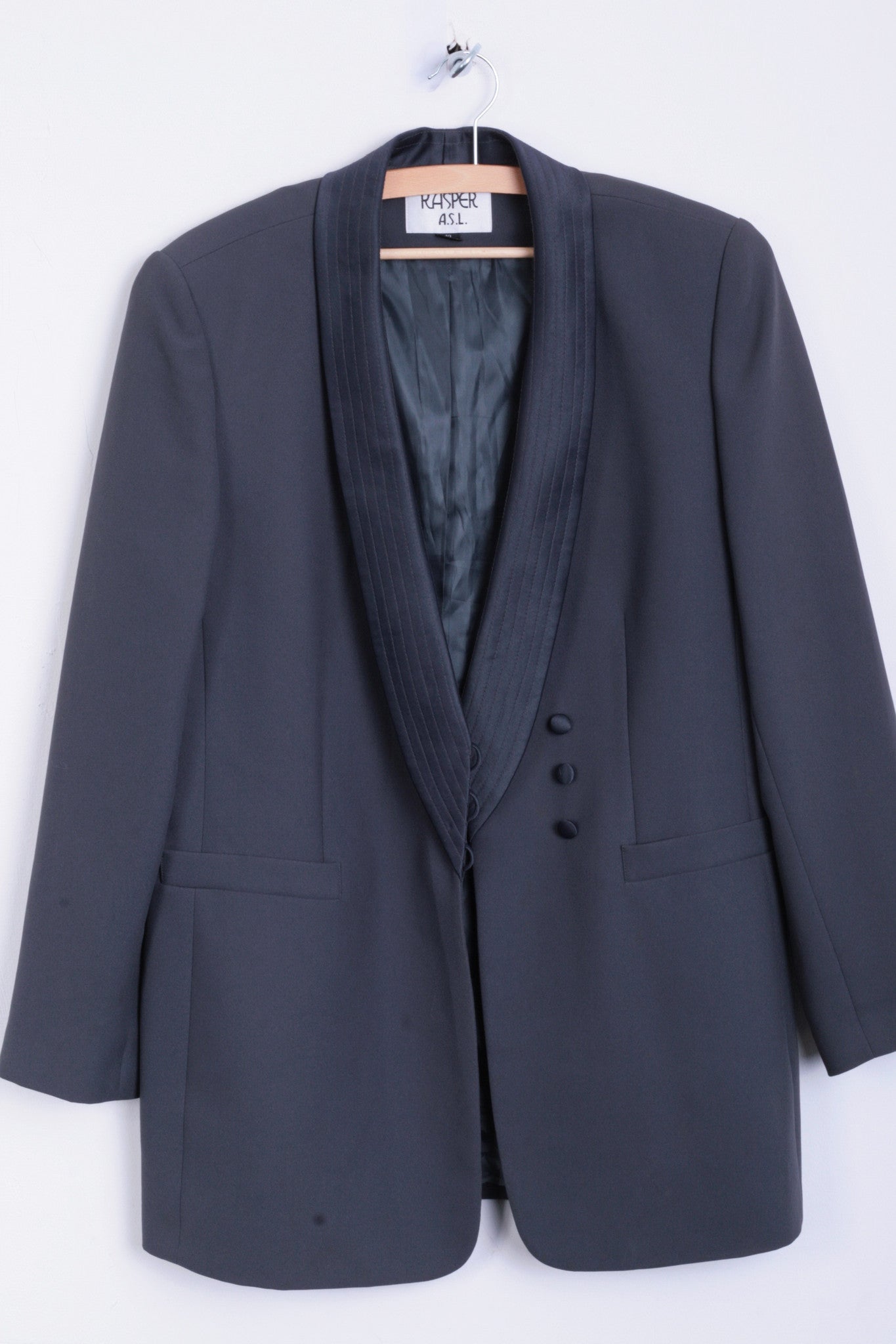Kasper A.S.L. Womens 12 L Blazer Jacket Dark Green Top Suit Vintage - RetrospectClothes