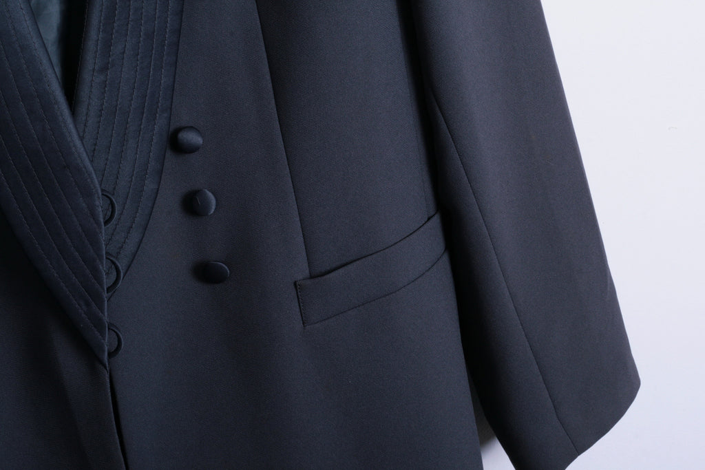 Kasper A.S.L. Womens 12 L Blazer Jacket Dark Green Top Suit Vintage - RetrospectClothes