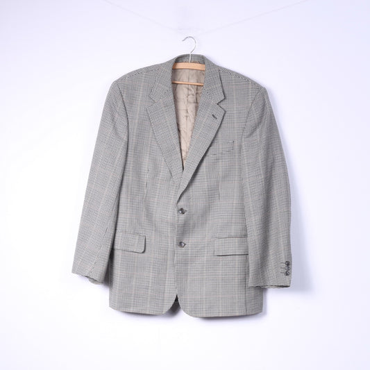 Wellington Executive Blazer M/L Beige à simple boutonnage classique en forme de dent de chien pour homme