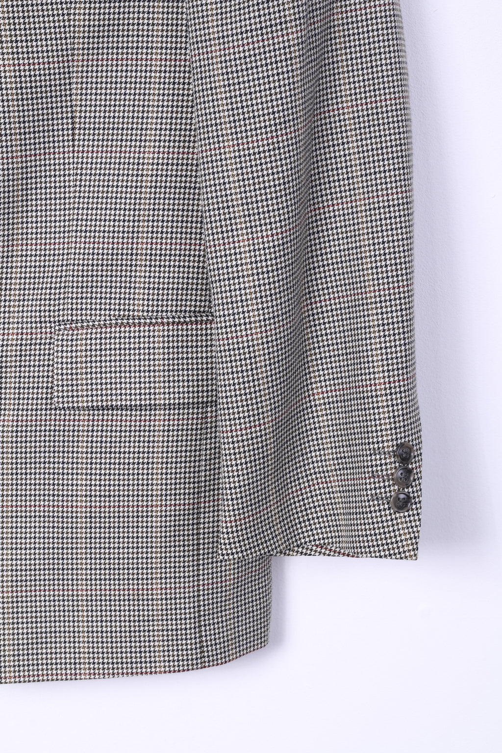 Wellington Executive da uomo M/L Blazer Beige monopetto classico dente di cane