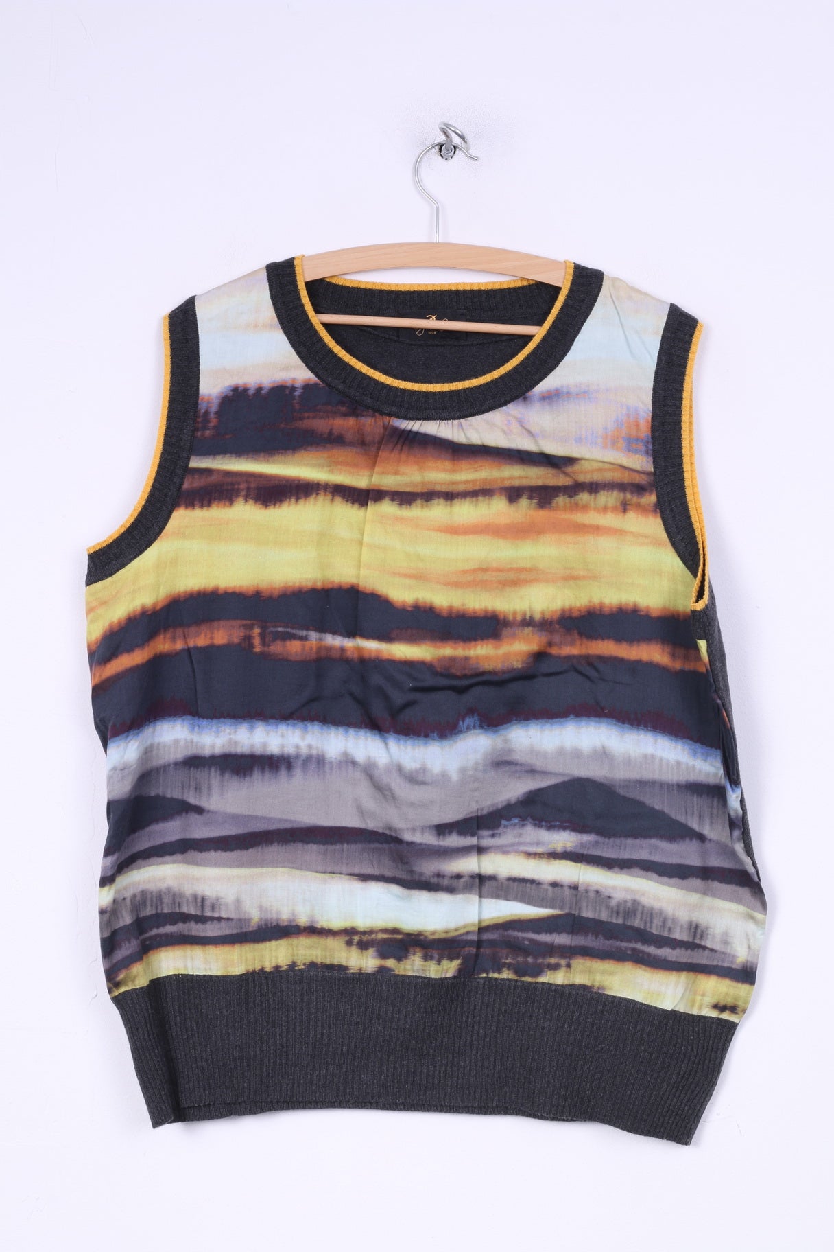 Eugen Klein Camicia da donna 20 2XL senza maniche grigia veterinaria Top multicolore davanti 