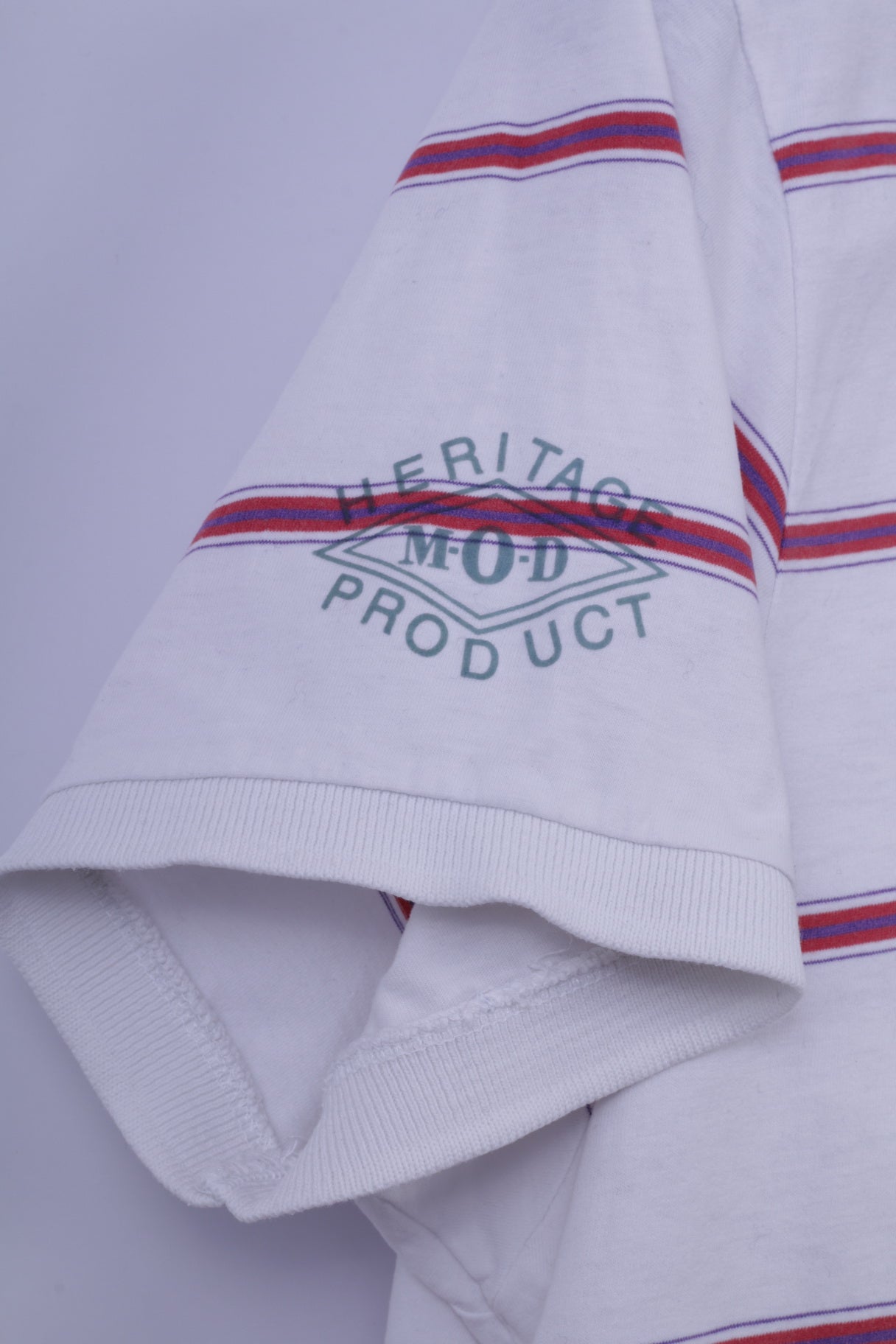 Polo Ben Sherman da uomo XL (L) in cotone bianco a righe Eyre Street Hill