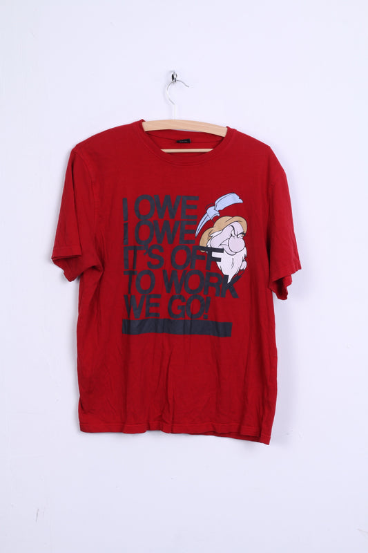 Disney at George T-shirt graphique à col rond pour homme Rouge I Owe It's Off To Work We Go !