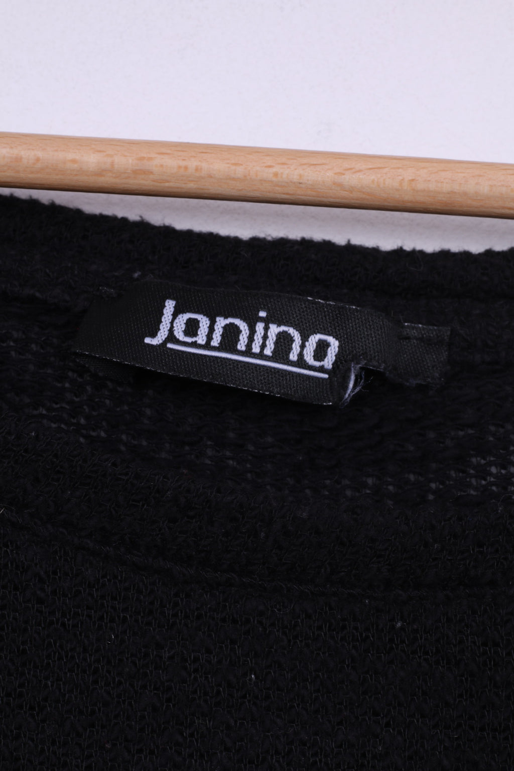 Janina Womens L T-Shirt Col Ras du Cou Tricoté Noir Smaile Graphic Haut d'été 