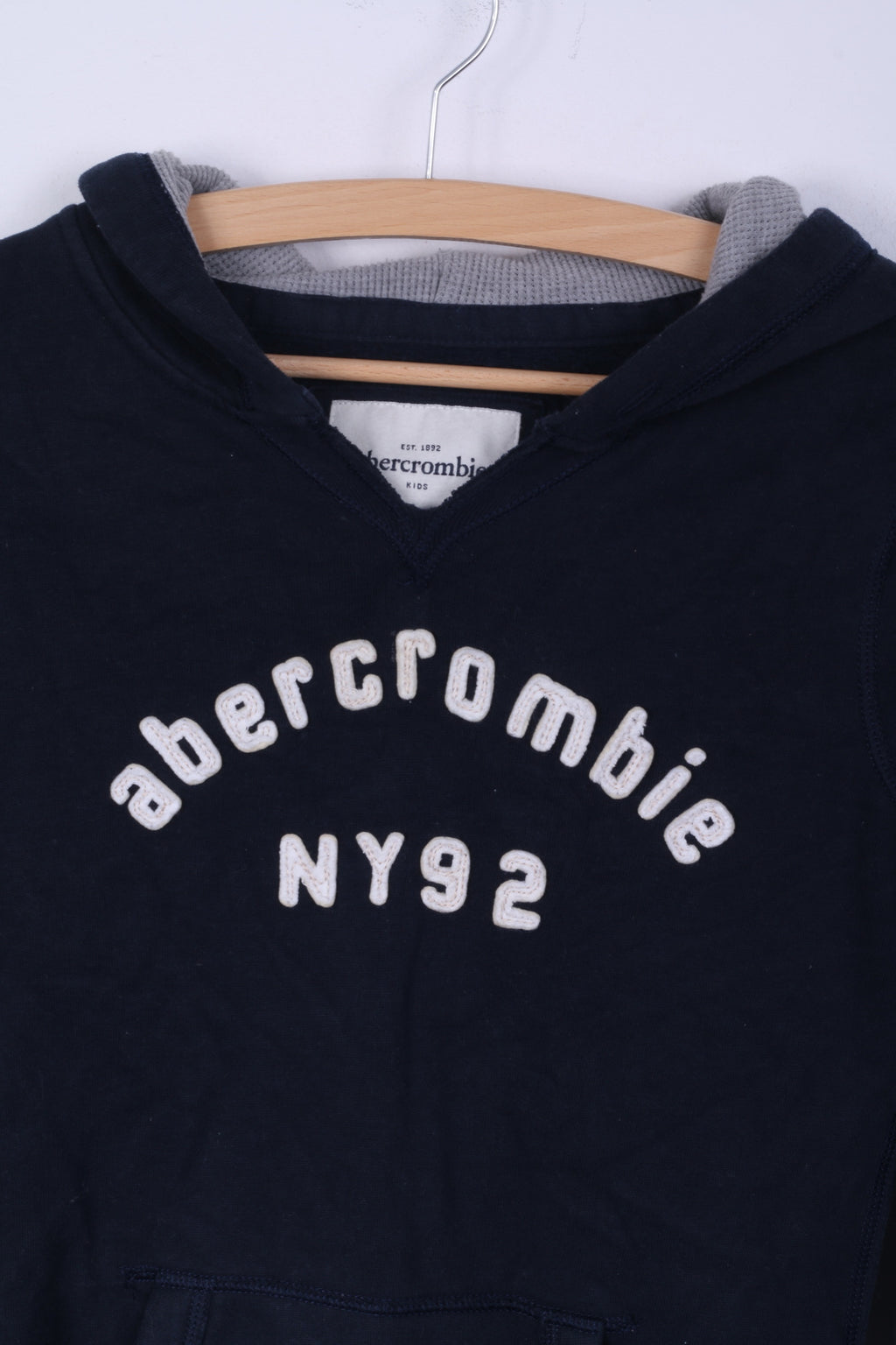 Abercrombie Kids Garçons XL 10 ans Sweat à capuche Bleu marine Poche kangourou
