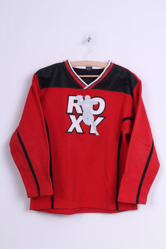 ROXY Boys 164 Jumper Red V Neck Sport Sweatshirt