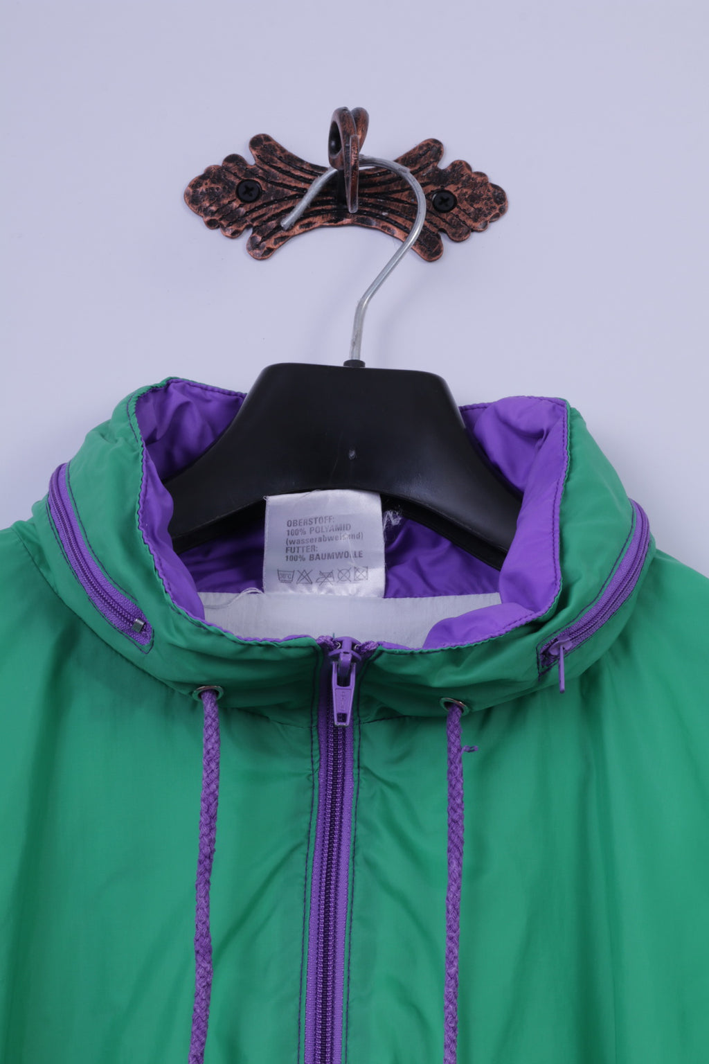 Marcel Clair Mens XL Jacket Green Nylon Waterproof Festival Zip Up Sky Diving Fit