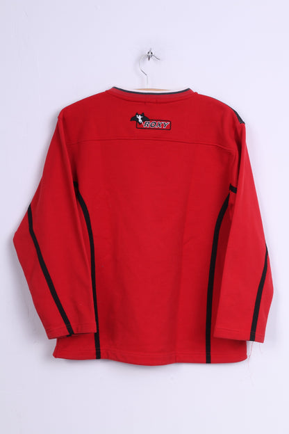 ROXY Garçons 164 Jumper Rouge V Neck Sport Sweatshirt