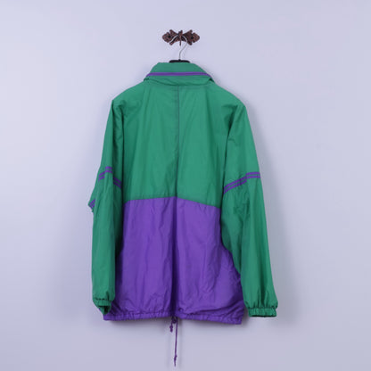 Marcel Clair Mens XL Jacket Green Nylon Waterproof Festival Zip Up Sky Diving Fit