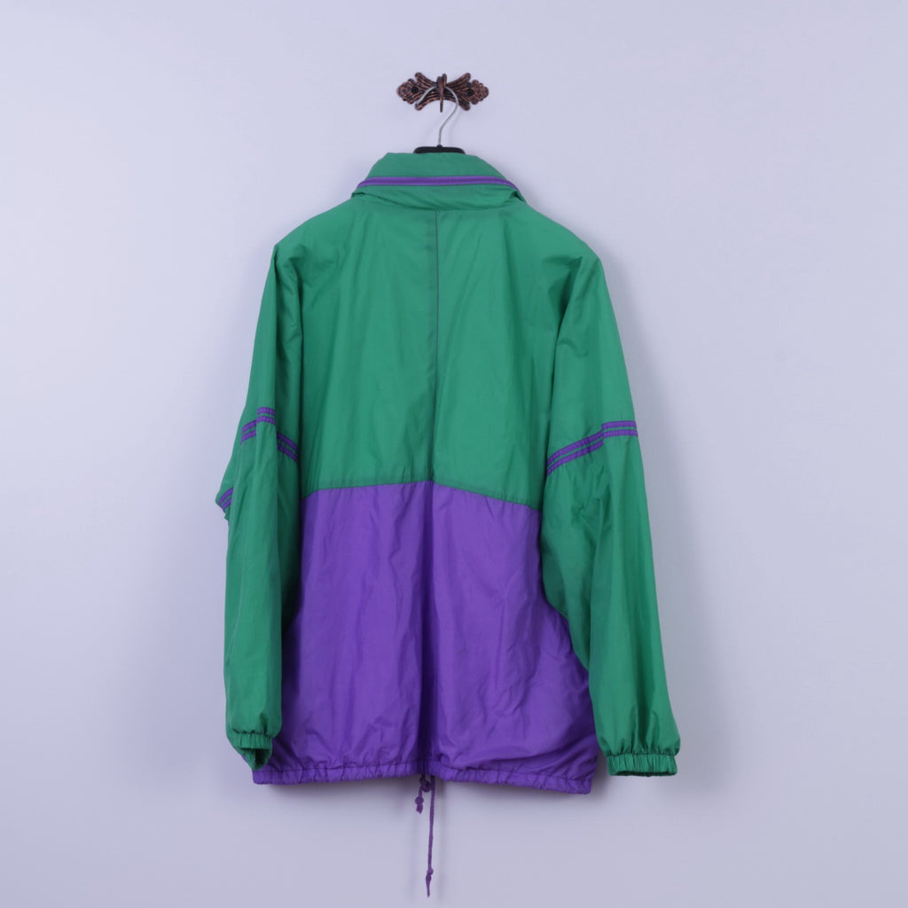 Marcel Clair Mens XL Jacket Green Nylon Waterproof Festival Zip Up Sky Diving Fit