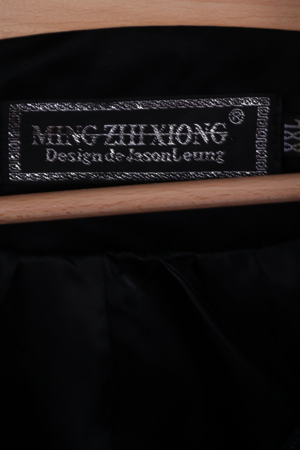 MING ZHIXIONG Womens M Jacket Black Zircons Embroidered Back