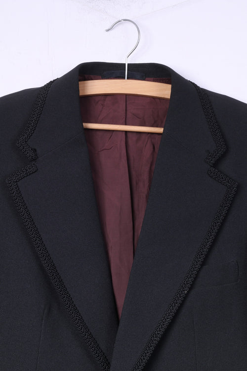 C&amp;A Mens 102 40'' M Blazer Noir Veste Simple Boutonnage Haut de Mariage