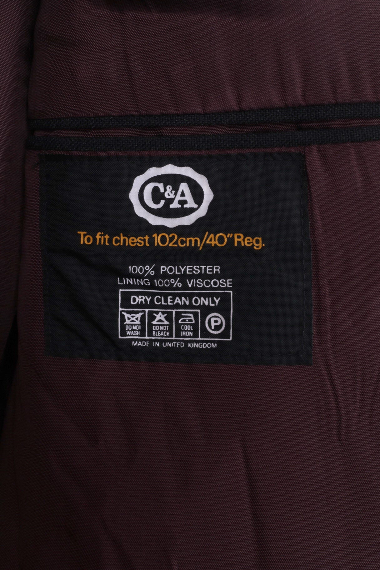 C&amp;A Mens 102 40'' M Blazer Noir Veste Simple Boutonnage Haut de Mariage