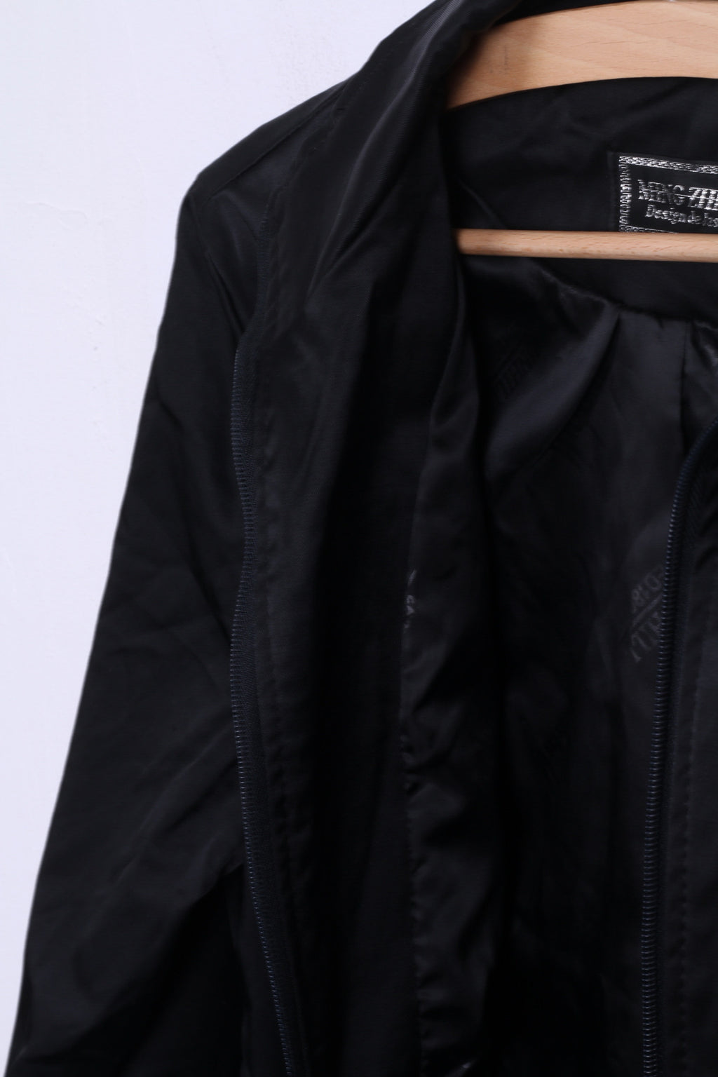 MING ZHIXIONG Womens M Jacket Black Zircons Embroidered Back