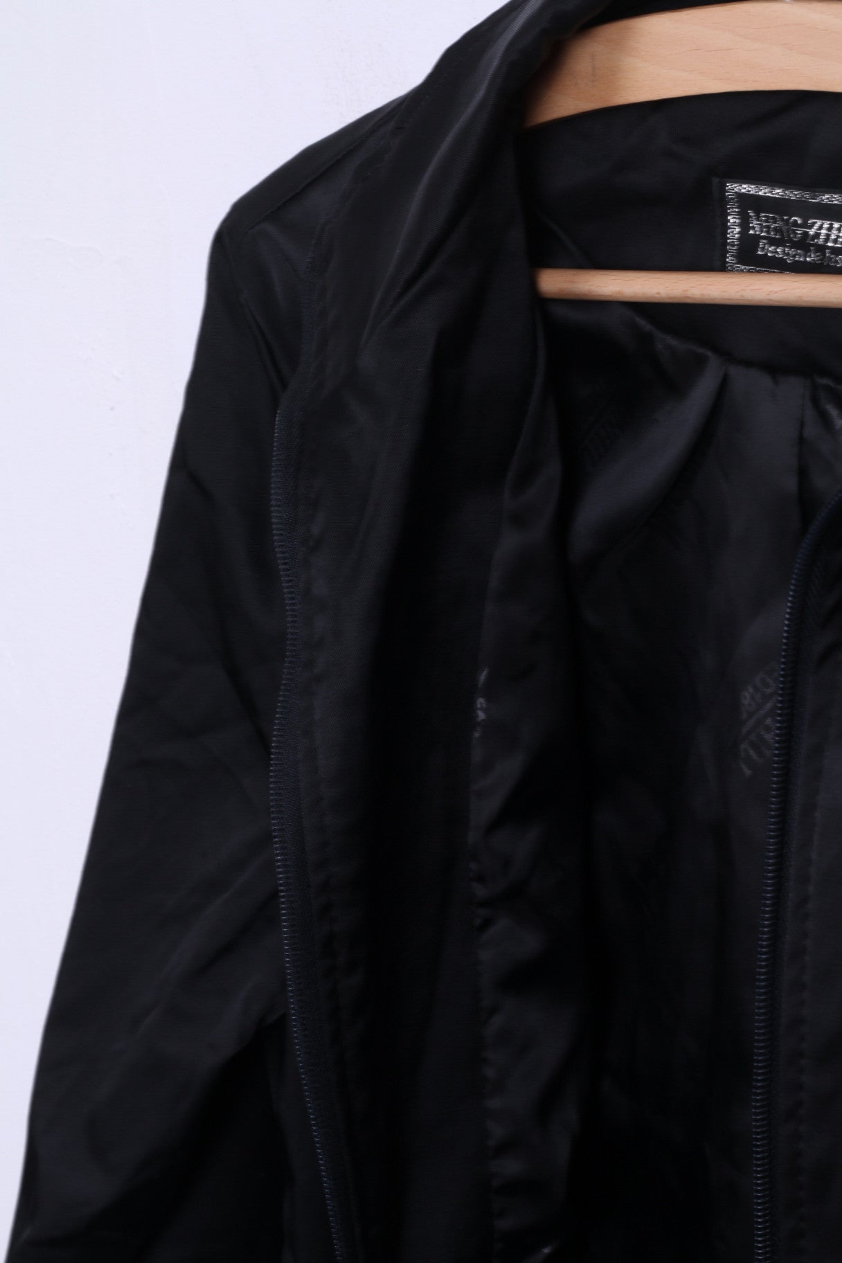 MING ZHIXIONG Womens M Jacket Black Zircons Embroidered Back