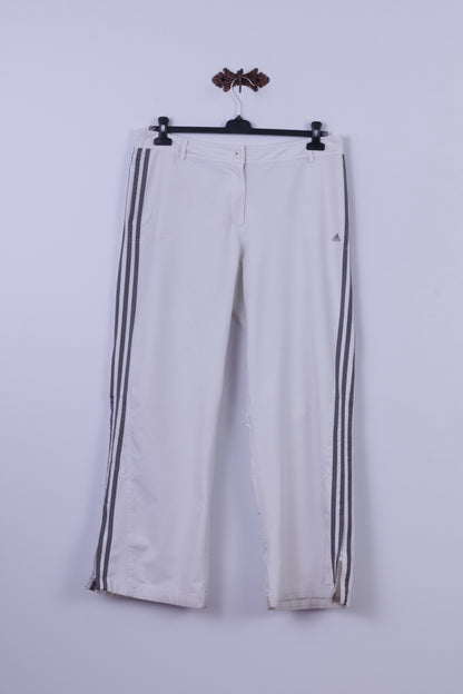 Adidas Womens 18 44 Trousers White Clima 365 Nylon Elastane Blend Sport Pants