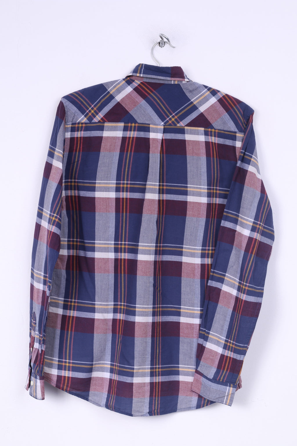 These Glory Days Mens S Casual Shirt Check Button Down Collar Regular Fit Navy Long Sleeve