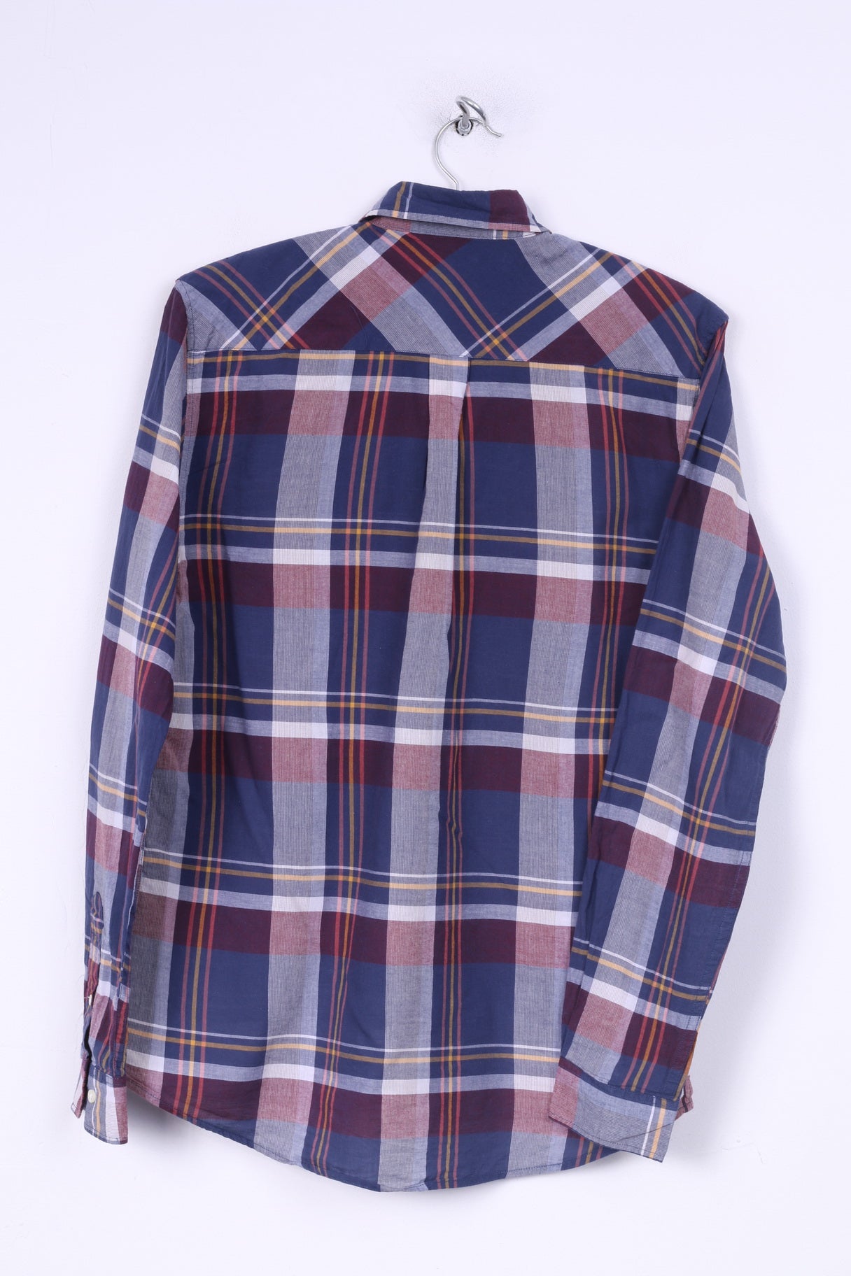 These Glory Days Mens S Casual Shirt Check Button Down Collar Regular Fit Navy Long Sleeve