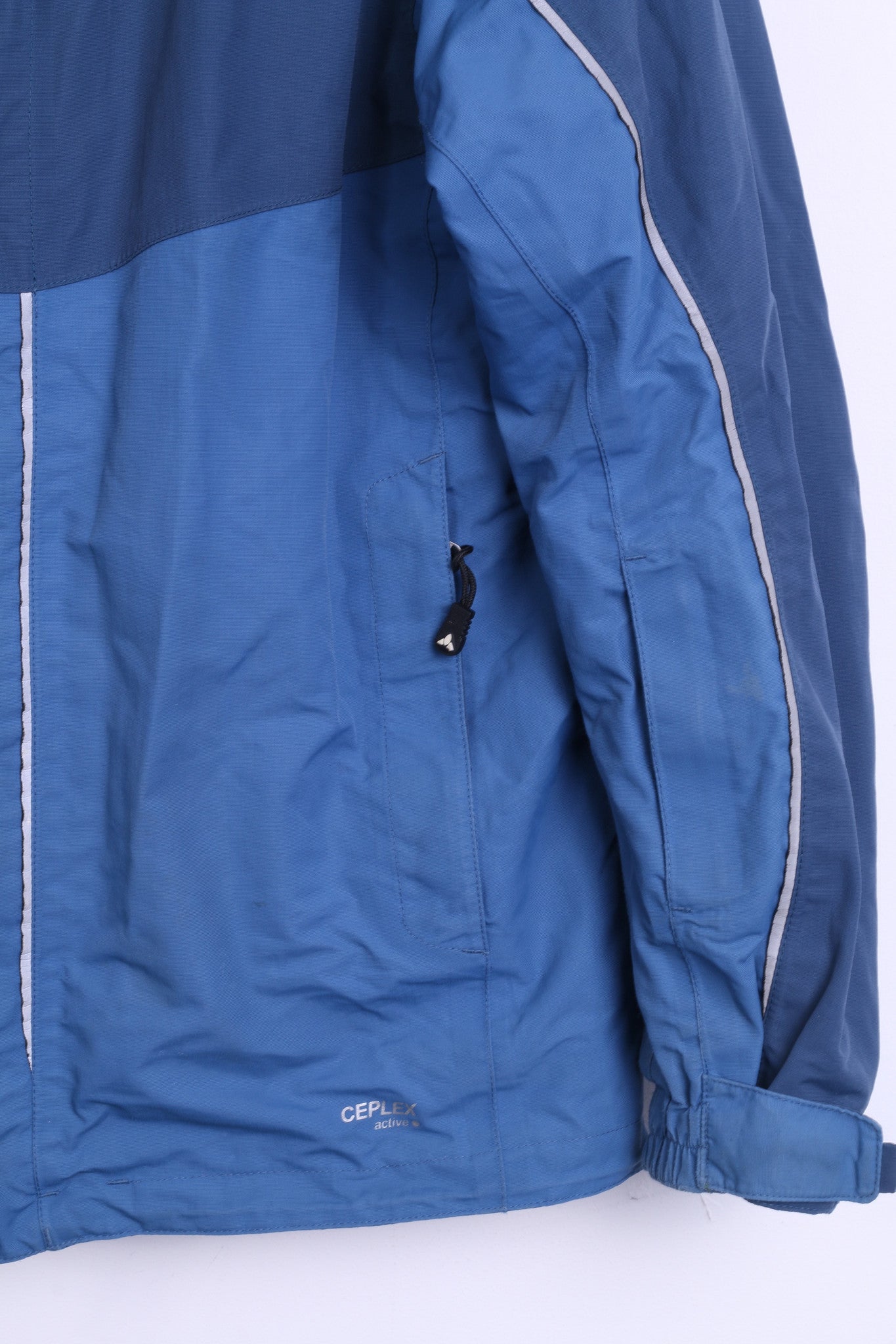 Vaude Womens M Waterproof Jacket Hood Blue Windproof Sport Top - RetrospectClothes