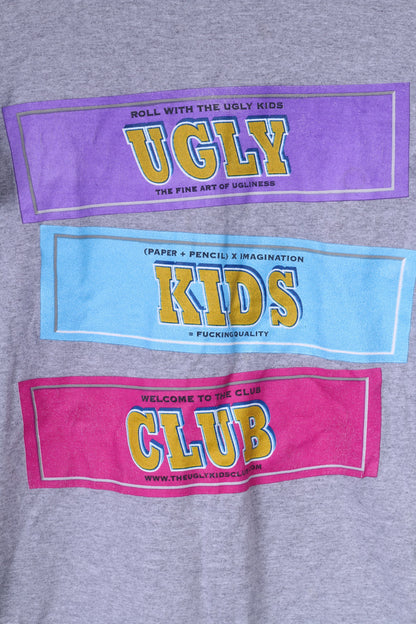 The Ugly Kids Club Mens S Graphic T-Shirt Grey Crew Neck Short Sleeve Top