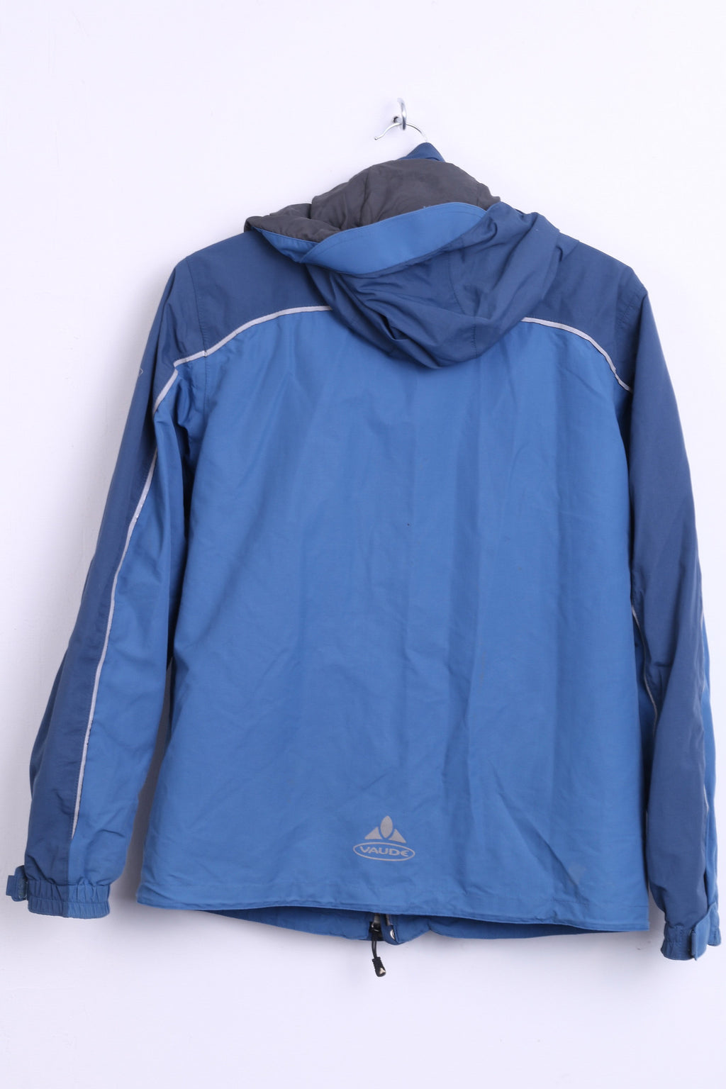 Vaude Womens M Waterproof Jacket Hood Blue Windproof Sport Top - RetrospectClothes