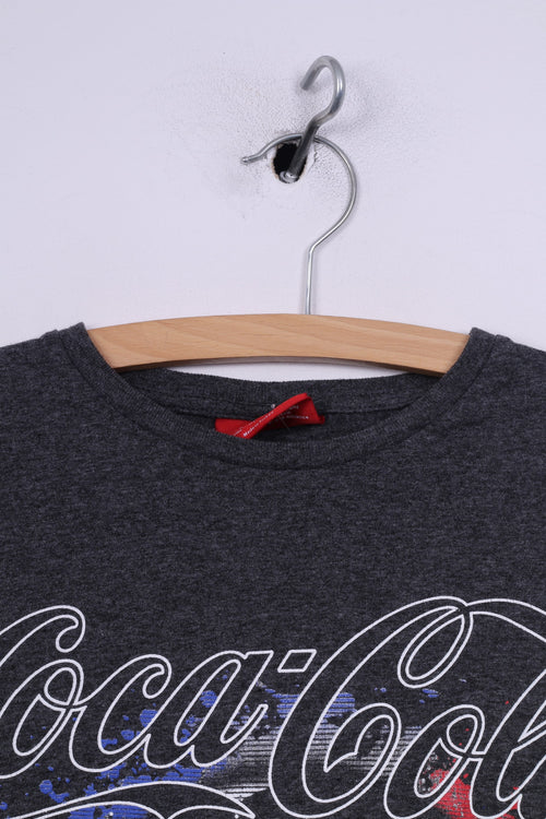 Cedar Wood State Coca -Cola T-shirt da uomo con grafica Top in cotone grigio 