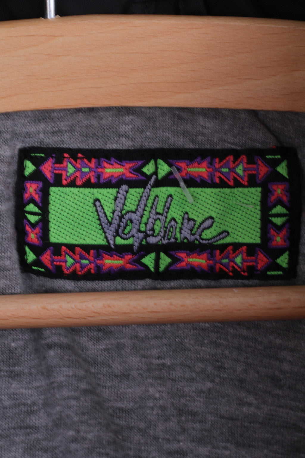 Volblanc Mens L Jacket Black Hooded Top Stand Up Collar Clasp