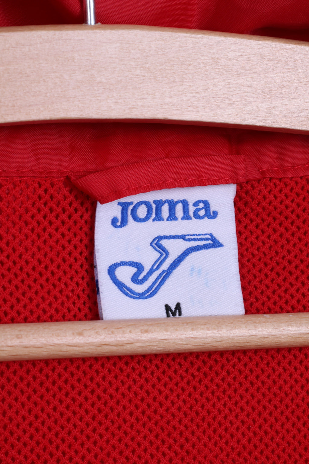 JOMA Womens M Jacket Red Hooded Top Full Zip Stand Up Collar