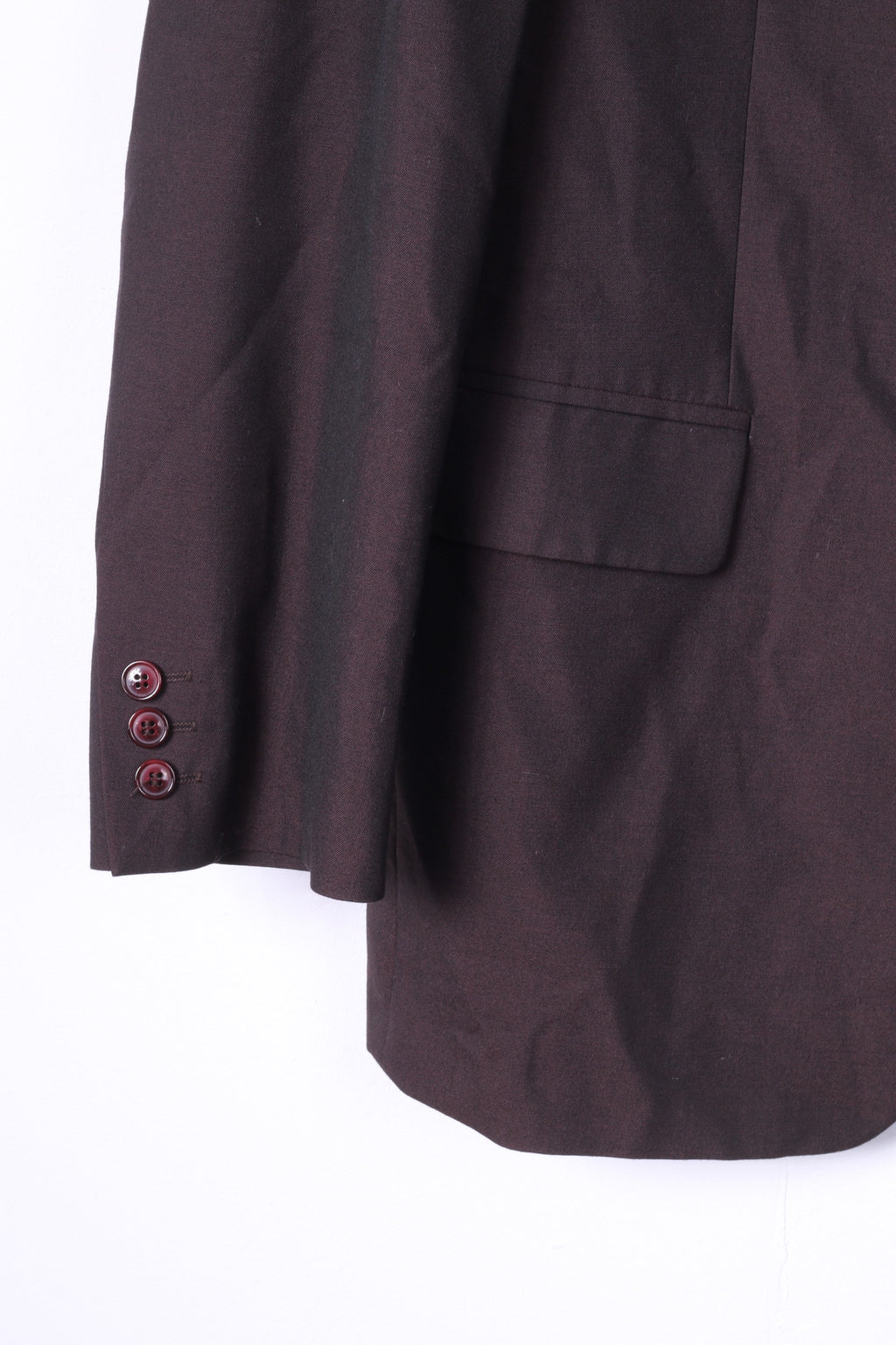 Calvin Cooper New York Men 54 44 Suit Brown Blazer Single Breasted Trousers Wool 2 Piece