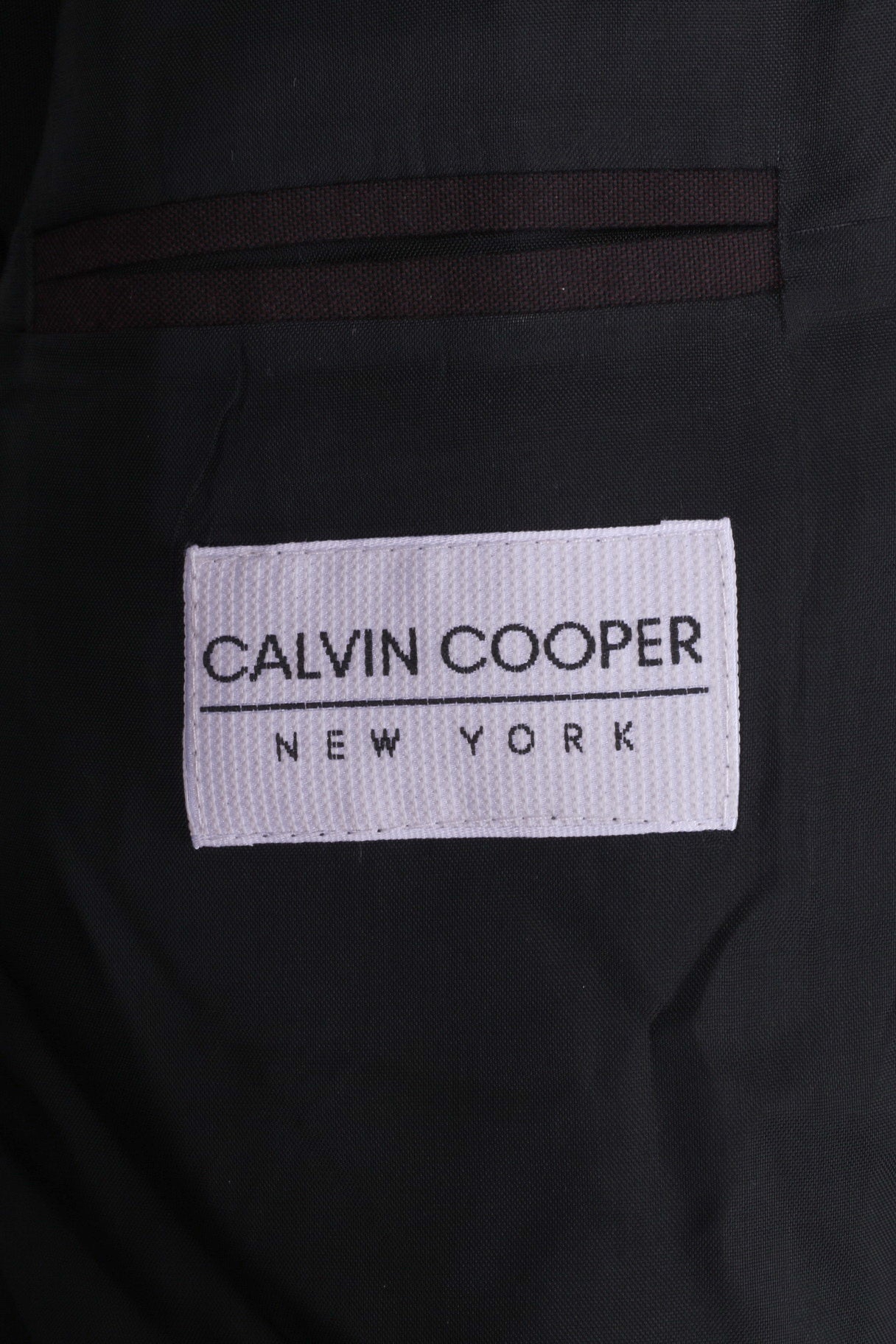 Calvin Cooper New York Men 54 44 Suit Brown Blazer Single Breasted Trousers Wool 2 Piece