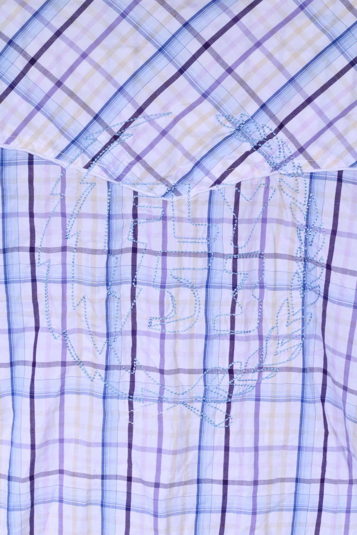 FLY 53 Chemise décontractée pour homme XXL (M) Blanc Bleu à carreaux en coton à manches courtes