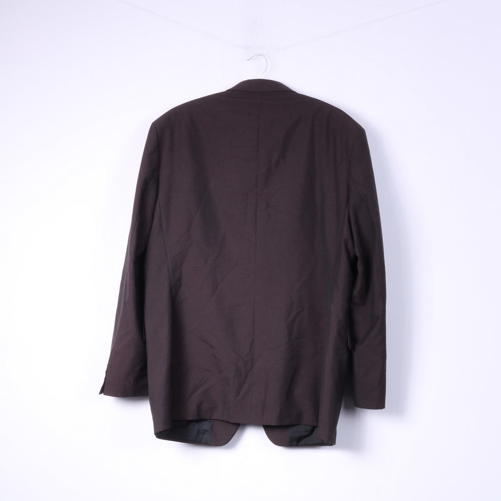 Calvin Cooper New York Men 54 44 Suit Brown Blazer Single Breasted Trousers Wool 2 Piece