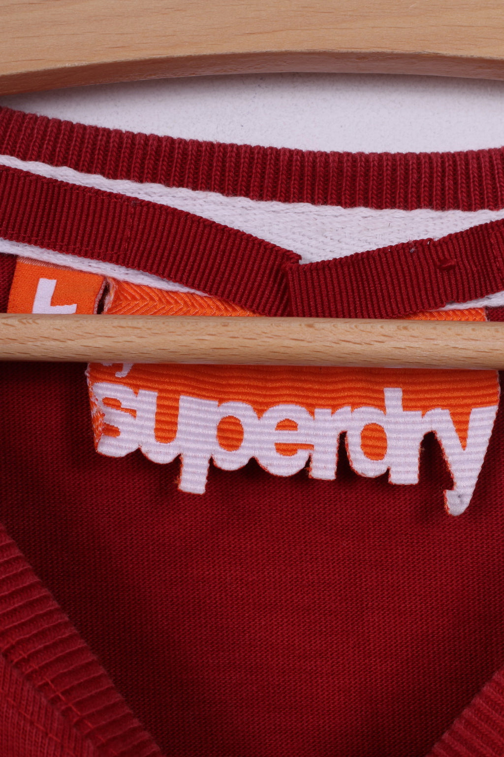 T-shirt da uomo Superdry L in cotone grafico rosso girocollo 