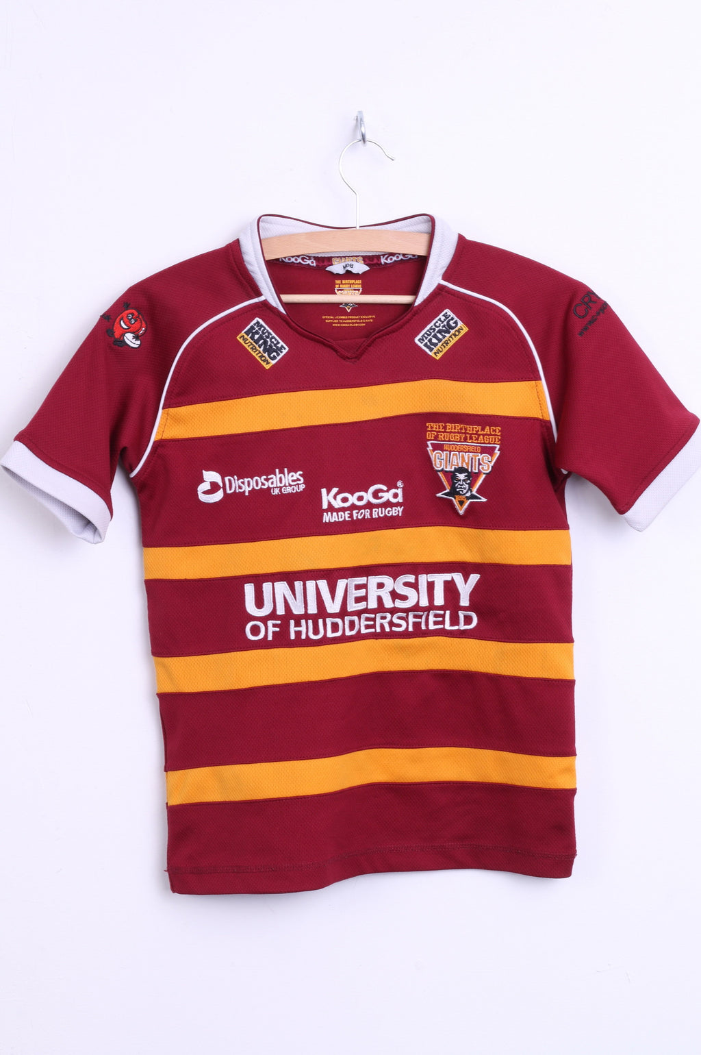 KooGa Giants Womens XS/S Rugby Shirt Maroon Orange Top Sport - RetrospectClothes