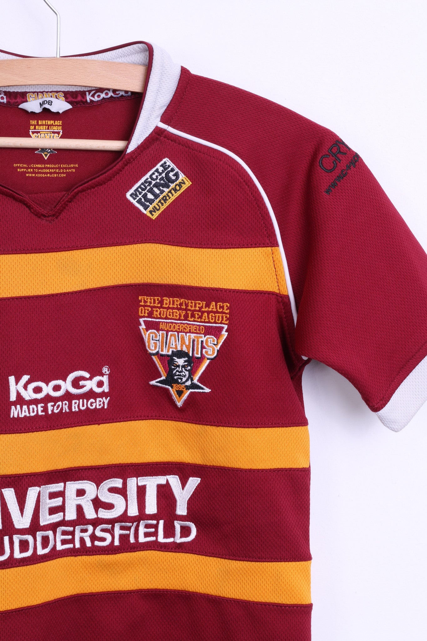 KooGa Giants Womens XS/S Rugby Shirt Maroon Orange Top Sport - RetrospectClothes