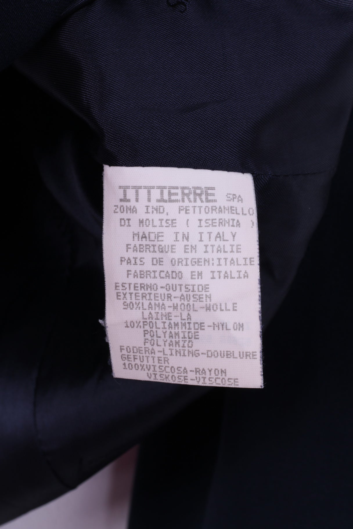 Versus Gianni Versace Donna 28 42 S Blazer Top monopetto in nylon di lana vintage blu scuro