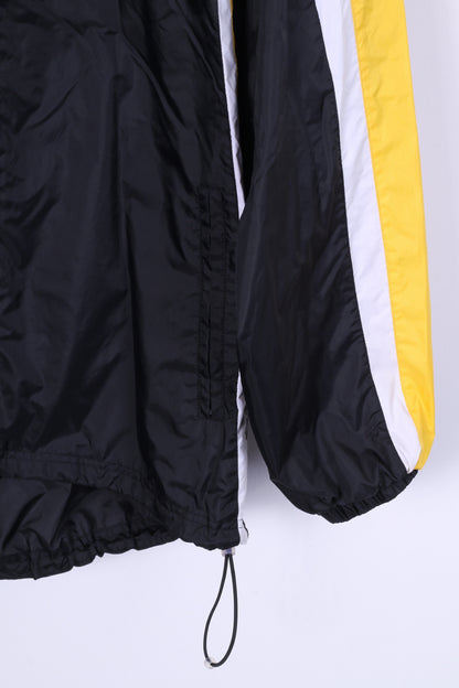 Saller Veste L pour homme en nylon noir imperméable avec capuche cachée et haut d'entraînement léger