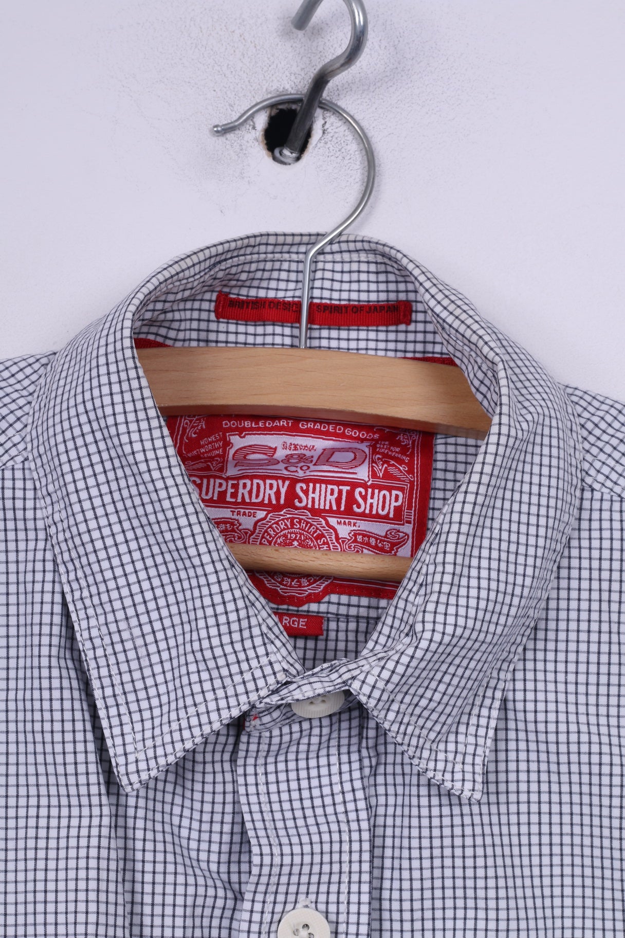 Superdry Chemise décontractée L pour homme à carreaux blancs à manches longues en coton 