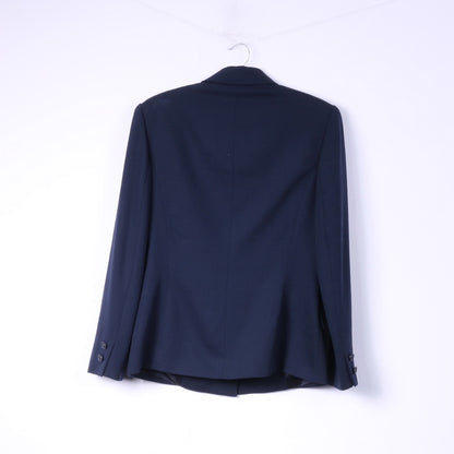 Versus Gianni Versace Donna 28 42 S Blazer Top monopetto in nylon di lana vintage blu scuro