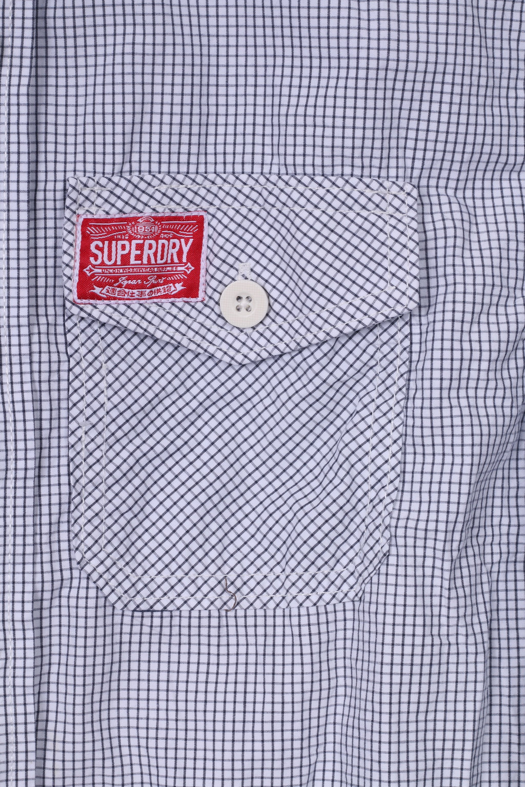 Superdry Chemise décontractée L pour homme à carreaux blancs à manches longues en coton 