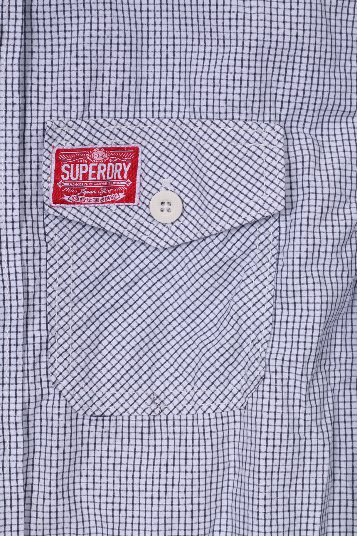 Superdry Chemise décontractée L pour homme à carreaux blancs à manches longues en coton 