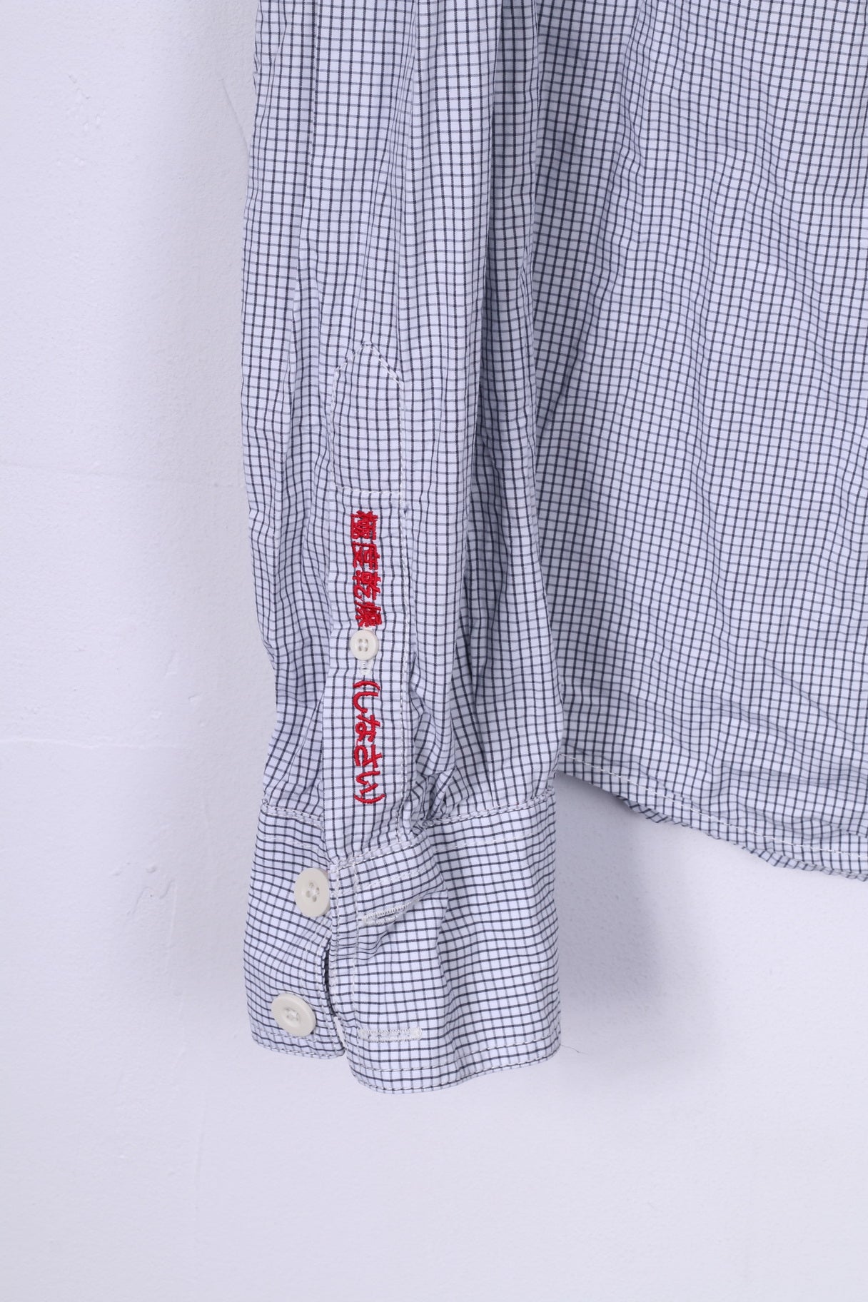 Superdry Chemise décontractée L pour homme à carreaux blancs à manches longues en coton 